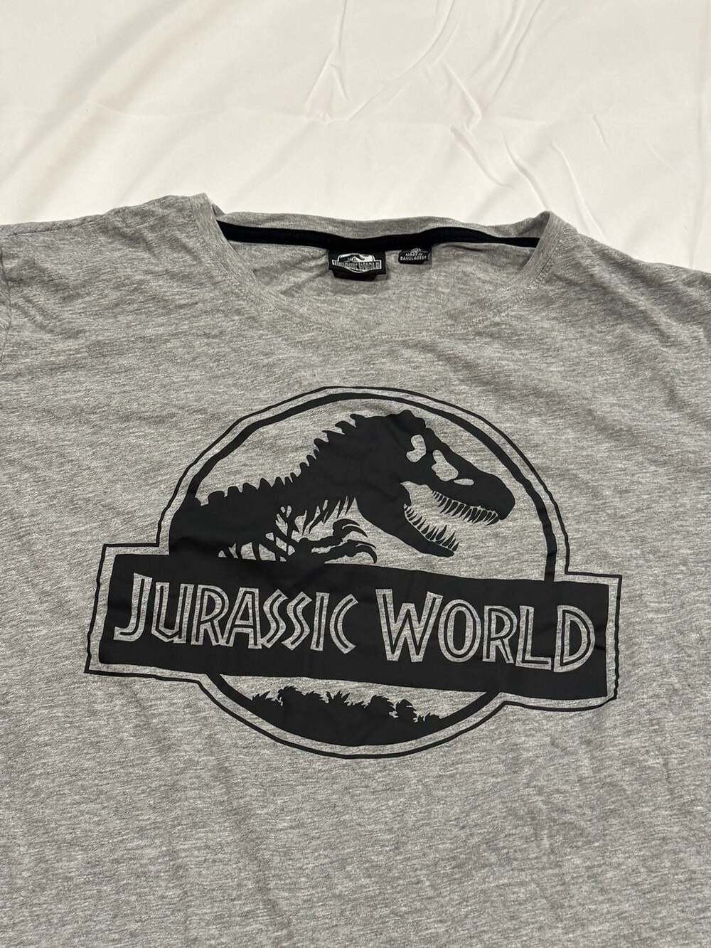 Jurassic World Gray Men's XL T-Rex Logo Graphic T-Shirt